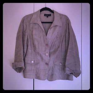 Jones New York Tan Button Down Jacket